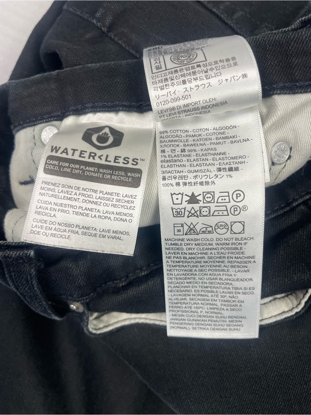Levi’s Premium 511 Slim Fit Water<Less Black Jeans 32 x 32 - Picture 4 of 7